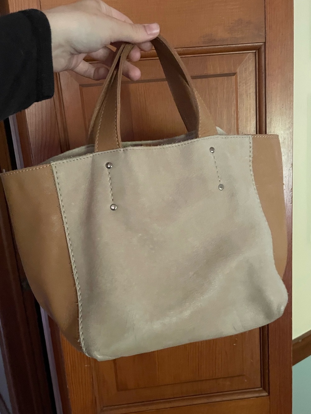 Vintage leather roots Canada tote bag